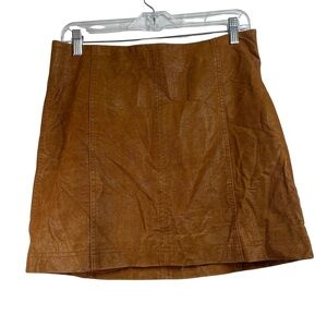 Free People  vegan Leather Suede Mini Skirt